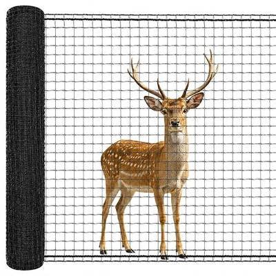 Deer Fence Netting, 5x100 Ft Plastic Mesh Fence Roll, Temporary Fence Black | Heavy Duty Garden Fence Animal Barrier Against Deer, Rabbits, Birds, Temporary Fencing Garden Netting for Plants, Fruit Trees