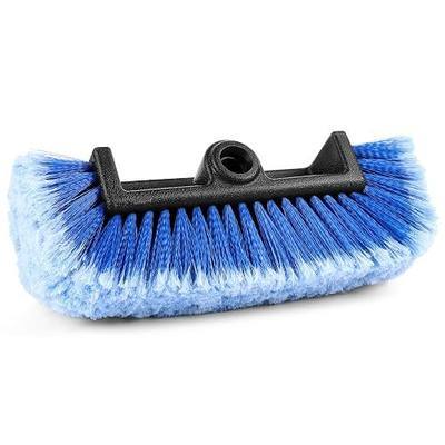 12" Car Wash Brush Head with Soft Bristles - Gentle on Paint, Compatible with Poles, Perfect for Cars, Trucks, RVs, Boats, Decks, and More (Blue)