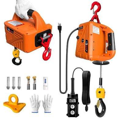 3 in 1 Electric Hoist Winch 1100LBS, 110V Portable Power Winch Crane with Manual, Wired & Wireless Remote Control, 25ft Lifting Height, Overload Protection for Lifting Towing