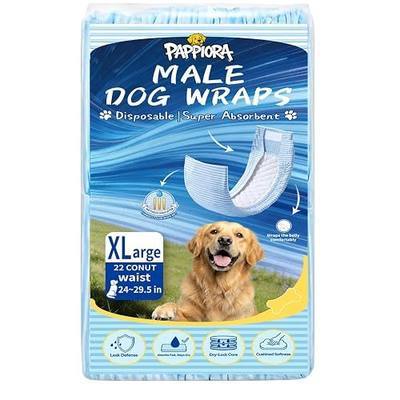 Male Dog Diapers Disposable Waist 24–29.5”, 22 Count, Soft Dry-Touch Inner Layer, Super Absorbent, Leakproof, Wetness Indicator, Adjustable Tabs, XL