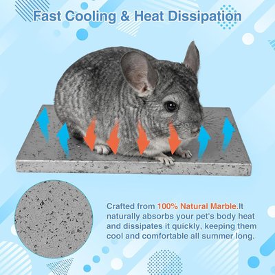Chinchilla Cooling Stone Durable Cool Down Easy Clean in Hot Summer for Rabbit Hamster Guinea Pig Chinchilla Kitten Small Animals Spots of Dark Grey