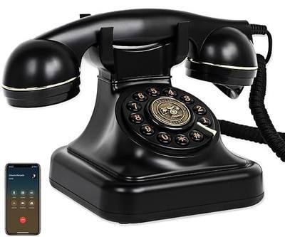 Bluetooth Retro Phone Landline Telephone,Bluetooth Home Phone with Speakerphone,Voice Assistant, Volume Control,Music Playback,USB Rechargeable,Hands-Free Calling for Bedroom, Home