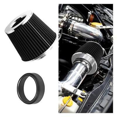 LAINLOY Universal Clamp-On Air Intake Filter for Cars, 76 MM, Black | High Flow Closed-Top Cool Air Filter Cleaner, Performance Round Tapered Cone Air Filters, Washable Replacement Filter