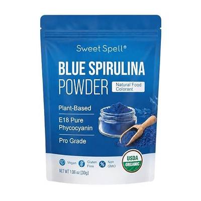 Sweet Spell USDA Organic Blue Spirulina Powder, Natural Food Coloring | 1oz, 30 Servings, Gluten-Free, Vegan, Non-GMO, Plant Based, Rich in Phycocyanin, No Artificial Dyes