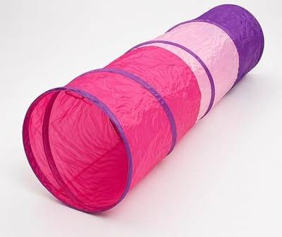 Houseables Dog Tunnel, Dog Agility Tunnel, Agility Equipment, Puppy Obstacle Course, Pet Playground, Crawling, Small, Medium, Indoor/Outdoor, Play, Pop Up Set, Exercise Tube, Purple, Pink, 70 inches
