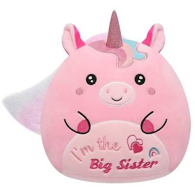 Unicorn Plush Big Sister Gifts - Pink Unicorn Toy with I’m the Big Sister Embroidery Pastel Rainbow Matching Sister Birthday Gifts Little Sister Toddler Girls New Sibling Celebrations 9.5 Inch