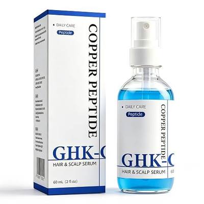 GHK-Cu Copper Peptide Hair & Scalp Serum, Lightweight Daily Scalp Care with Niacinamide, Panthenol & Hyaluronic Acid, 2 Fl Oz