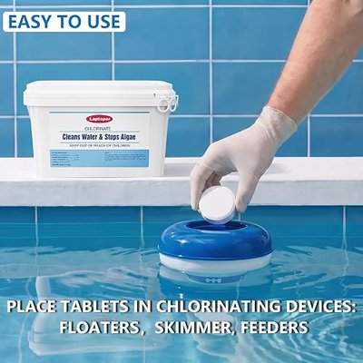 3 Inch Chlorine Tablets for Swimming Pool - 5 Lb, Chlorinating Tablets Kills Bacteria & Stops Algae | Long Lasting | Slow Dissolving | UV-Protected | Individually Wrapped