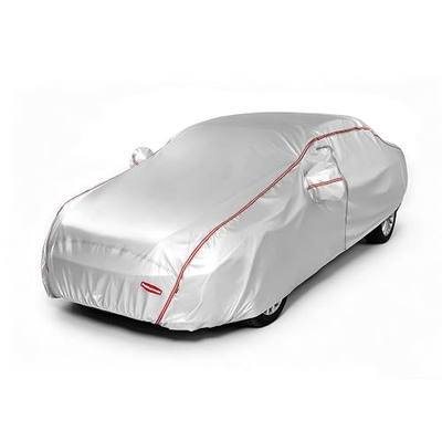 Rubbermaid 10-Layer Waterproof Car Cover– All Weather Full Exterior Vehicle Cover with Driver Door Zipper, Windproof Straps, UV & Snow Protection, Universal Fit (See Size Chart Before Purchase)