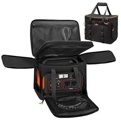 Double Layers Power Station Bag Compatible with Jackery Explorer 160/240/300, Features Charging Port, Ventilation Openings on Both Sides and Non-slip Bottom, Multiple Accessory Pockets