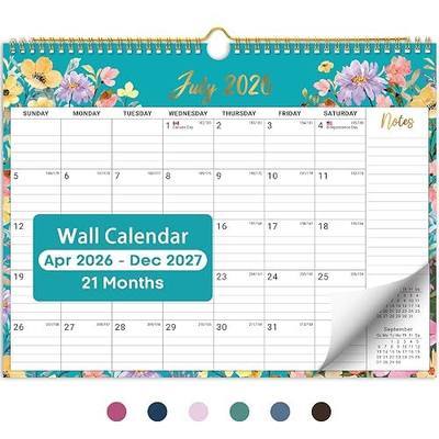 Taja Calendar 2026-2027, Apr 2026-Dec 2027, 21-Month, 14.7" x 11.5" | Monthly Wall Calendar with Spiral Binding and Hanging Design for Home & Office Planning and Organization, Floral