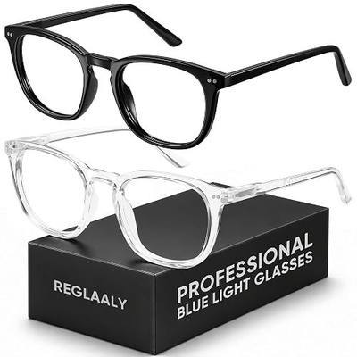 2 Pack Blue Light Glasses for Women Men, Clear Lens Blue Light Blocking Glasses with Lightweight Computer Glasses