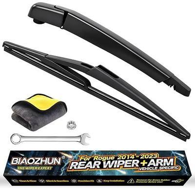 Rear Wiper Arm Blade Assembly, Replacement for Nissan Rogue Select, Sport 2014–2023 SUV | Back Windshield Wiper Blade Arm Set, With Rear Window Wiper Arm Nut Cap Cover Accessories – OEM:28780-3JA0A