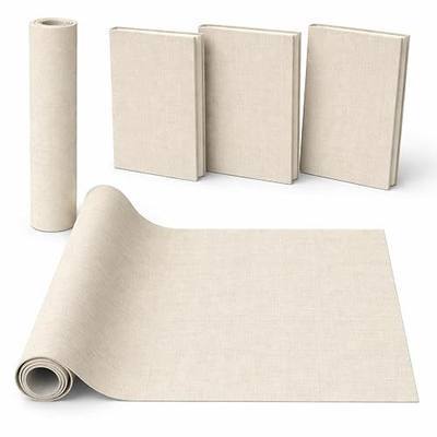 Beige Bookbinding Linen Fabric 57" x 17.3" for DIY Book Covers, Archival Grade Thick Backing, Durable Fray-Resistant Cloth for Wedding Albums, Scrapbooks & Custom Binding, Multi-Color Options
