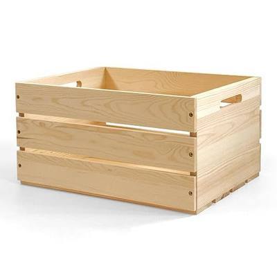 Large Wooden Crates with Handles, Natural Solid Pine Wood Crates for Storage, Decor, Wooden Milk Crate for Farmhouse, Vinyl Record Storage Crate (1)