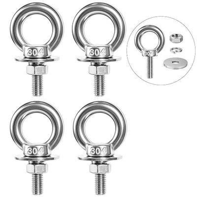 Aheucndg Heavy Duty Eye Bolts with Nuts, 304 Stainless Steel Eye Bolt x 4Pack, for Patio Swing, Hammock, Gym, Hanging Clotheslines and Hang Tie Down Outdoor (5/16"x1"xM8)