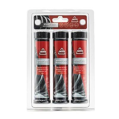 AGS Sticky Red Multipurpose Grease, Lithium Complex, 3 oz Tubes, Water Resistant, Extreme Pressure, 3 Pack