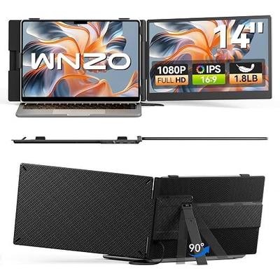 Laptop Screen Extender 1.8lbs 14.1" - Ultra-Light & Ultra-Slim 1080P FHD IPS Dual Portable Monitor for 13"-17.3" Laptops Plug & Play Travel Extra Screen Compatible with Wins/Mac/Android/Chrome