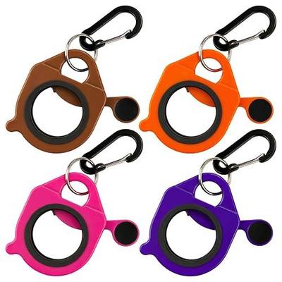 Zip Tie Holder, 4-Pack OBPP Assorted Colors Cable Tie Holder Reusable, No.5 Flat Carabiner, ABS Plastic, Outdoor Use, Heavy Duty Ziptie Organizer Clip for Electrician Tool Belt Wrap Storage