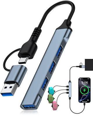 4-in-1 Charging Hub for MagicBand+ Plus Magic Band, USB and USB-C to MultiCharger Charging Station for MagicBand, Disneyland Accessories for Family Theme Park Trip Essentials (1-Pack)