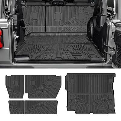 CARTIST Trunk Mat for Jeep Wrangler JL 2018-2026 Unlimited 4-Door, with Subwoofer (Not fit JK/4XE/2-Door), All Weather Cargo Liner with Backrest Mat for Wrangler JL Accessories, Rubber Car Mats