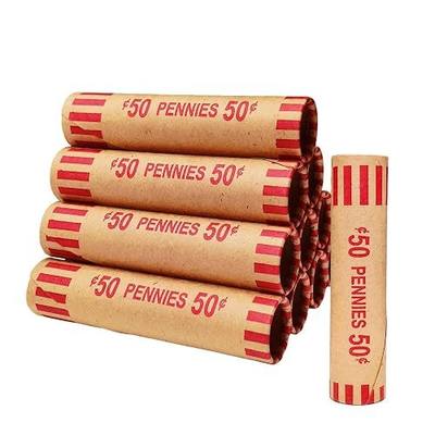 110 Pcs Preformed Penny Rolls Wrappers, Penny Coin Wrappers, Standard Size Penny Wrappers for Bank, Home, or Business Use