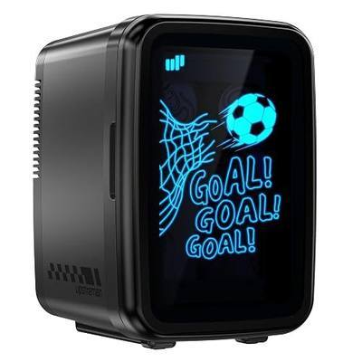 Upstreman 4L Compact Mini Fridge, Football Print Portable Refrigerator with 7 Color Gaming Light, AC/DC Cooler & Warmer for Bedroom, Gaming Room, Car, Small Skincare Fridge for Beverage & Food