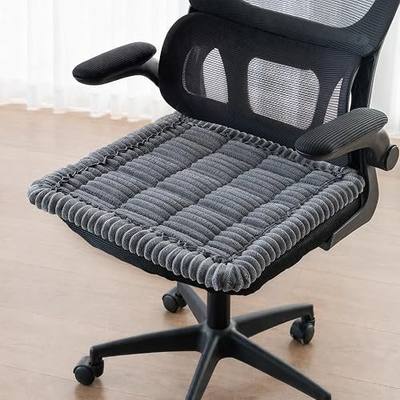 Royhom Washable Chair Cover for Dogs, Office Chair Seat Cover, Lazy Boy Recliner Covers, Soft Couch Cushion Covers, Non-Slip Protector for Pets, Kitchen Dining Living Room (Dark Grey, 16 x 16 Inch)