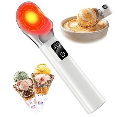 Heated Ice Cream Scoop Rechargeable, Electric Warming Ice Cream Scooper with LED Display, 5000mAh Battery, Food-Grade Metal, Easy Scoop for Hard Ice Cream, Gelato & Frozen Desserts