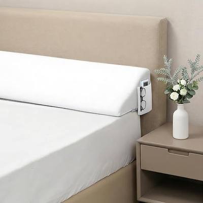 Vekkia Queen Size Bed Wedge Pillow for Headboard Gap,0-6" Gap Filler | Bed Wedge Gap Filler to FillBed Gap(0-6" ) Between Headboard and Mattress,Handy Pockets,Removable Cover(60"x10"x6" White )