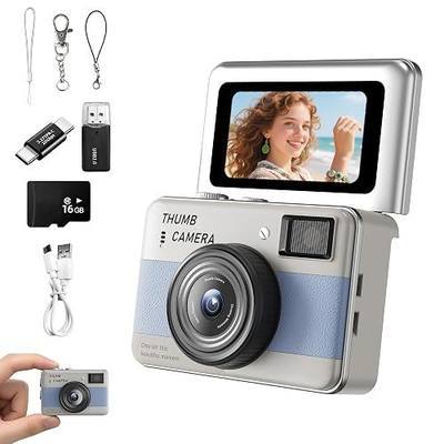 Mini Keychain Camera - HD Thumb Camera, 1.47-inch Flip Screen | Multiple Shooting & Recording Modes | Portable Digital Camera with SD Card for Travel, Party | Ideal Fashion Pendant Gift