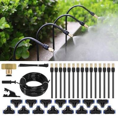 50FT Drip Irrigation System, Complete Garden Watering Kit with Rust-Proof Copper Nozzles - UV Stabilized Flexible Hose for Lawn, Greenhouse, Patio Plants