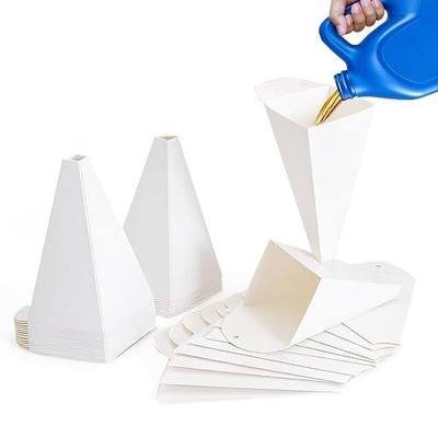 50 Pcs Foldable Paper Funnels, Disposable Funnel for Motor Oil Filler, 8 oz | Foldable Design, Convenient Storage, Suitable for Adding Car Fuel Oil, Motor Engine oil, Coolant, and other Fluids.