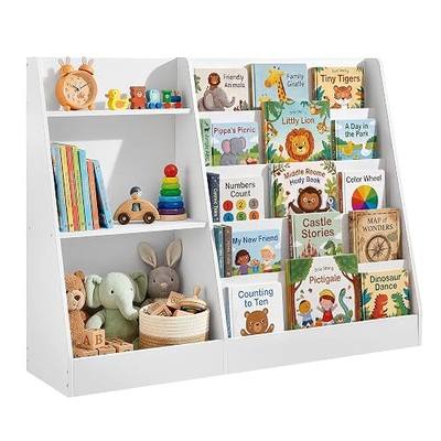 SONGMICS CUSTOS Collection - Book and Toy Storage Organizer, 5-Tier Montessori Kids Bookshelf and Toy Storage Shelf, for Children's Room, 11.8 x 40.8 x 31.5 Inches, Cloud White UGKR077WZ01