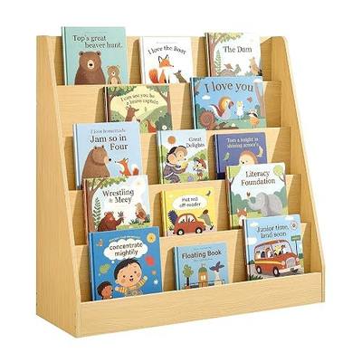 SONGMICS CUSTOS Collection - Kids Bookcase, 5-Tier Montessori Bookshelf, Front-Facing Book Display Rack, for Children's Room, Reading Nook, 11.8 x 31.5 x 31.5 Inches, Beech Beige UGKR076YZ01
