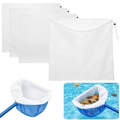 Adnee 4 Pcs Pool Fine Mesh Net Bag Replacement, Adjustable Pool Skimmer Net Insert to Filter, Fine Mesh Skimmer Net Replacement for Cleaning Spa Pool and Hot Tub