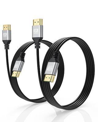 8K Slim HDMI 2.1 Cable, 4FT, 2-Pack, 48Gbps | Flexible for Desk Setup and Monitor, VRR, ALLM, eARC, HDCP 2.3, HDR10+, Dolby Atmos, DTS:X, Laptop, PC