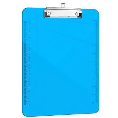 Clear Blue Plastic Clipboard,Clip Boards 8.5 x 11 with Ruler,Letter Size A4 | Standard A4 Size 9" x 12.5",Cute Hanging Acrylic Clipboards for Women,Nurses,Teachers,Classroom,Office Home Supply