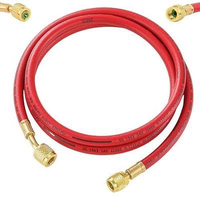 R410A AC Refrigerant Charging Hose, AC Manifold Gauge Hose with 1/4'' SAE Female, 59'' HVAC Hose for R410A R22 R134A R12 R404A R502