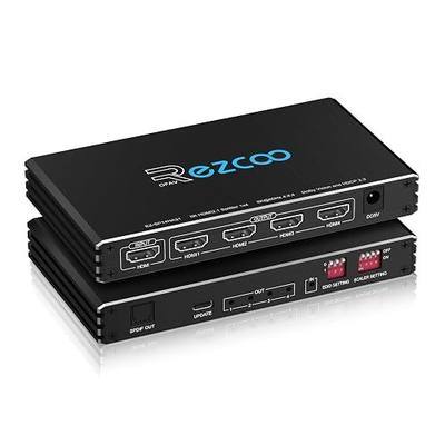 HDMI 2.1 Splitter 1x4 4K 120Hz Audio Extractor VRR ALLM HDCP2.3 HDR10+ SPDIF Optical Audio EDID,Copy,Downscale, HDR for Game PC Xbox PS5 Roku Fire TV