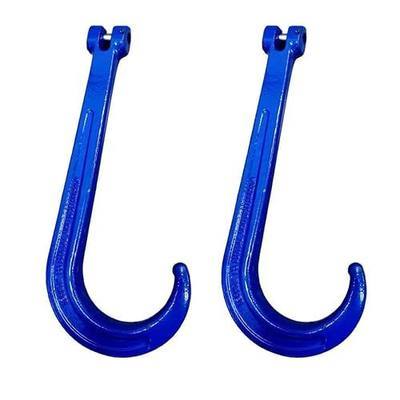 15 Inch G80 Tow J Hook 2 Pack, 6,614 lbs WLL Heavy Duty J Hooks for Tow Truck, Vehicle Recovery, Transport and Chains Cargo Securement【15IN*2Pack】
