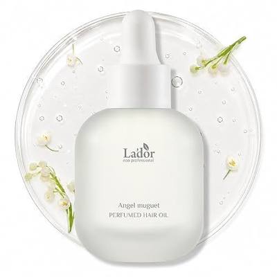 LA’DOR Perfumed Hair Oil (Angel Muguet), Floral Musk Fragrance, Argan & Avocado Oils with Keratin for Shine and Frizz Control, for Dry, Damaged Hair, Korean Hair Care (1.01 Fl Oz / 30 ml)