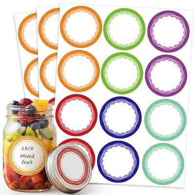 360 Pcs Canning Jar Labels, 2 Inch Round Removable Stickers, 6 Colors | Writable Labels, Easy Peel, No Residue, For Jars, Bottles, Pantry, Meal Prep, Gift Wrap And Party Favors