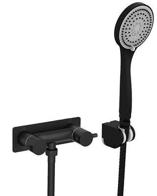 RV Shower Faucet with Shower Head & Hose, TONNY Metal Camper Faucet Black