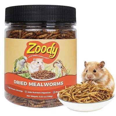 Zoody Dried Superworms Hamster Treats for Parakeets, Chickens 3.5 OZ | Natural High Protein Parakeet Treats, Hamster Snacks, Hedgehogs, Sugar Gliders, Reptiles & Small Animals, Crunchy & Tasty.