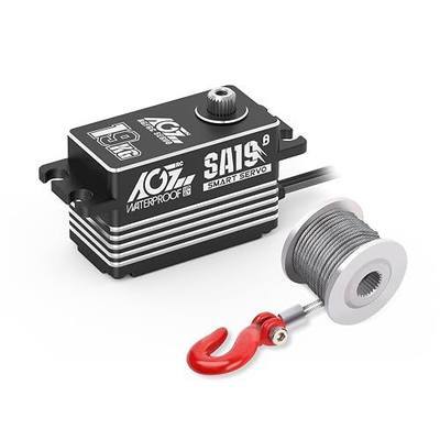 AGFRC 19KG Waterproof Low Profile 1/10 Scale Winch Servo(SA19 Winch) | 0.073Sec, 8.4V HV, Brushless Motor, Programmable, Full Metal Gear, with 25T Metal Winch Horn, for 1/10 RC Cars & Crawlers