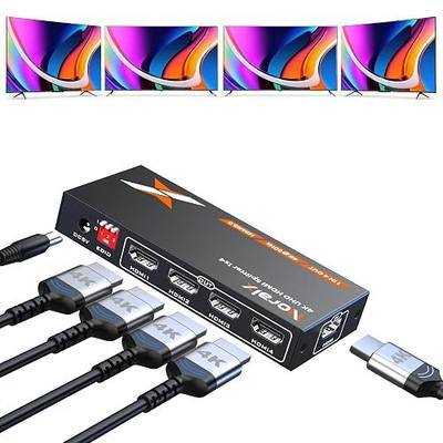 Uncompressed 4K HDMI Splitter 1x4 with EDID, Lossless 4K@60Hz UHD HDR HDMI 2.0 18Gbps HDMI Duplicator, Zero Latency Support HDCP 2.2 Plug and Play, for PS5, Fire Stick, HDTV