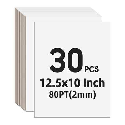 Rempry 30 Sheets 10" x 12.5" Thick Chipboard (2mm / 80 PT), Sturdy White Core Book Board for Bookbinding, Box Making, Book Covers, Scrapbooking & DIY Crafts