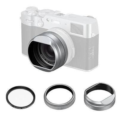 SMALLRIG UV Filter with Lens Hood Kit for FUJIFILM X100VI / X100V, UV Filter with 99% Light Transmission, Anti-Flare & Anti-Ghosting, Lens Hood in Aluminum Alloy, Silver - 5851