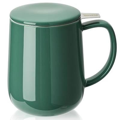 Sweese 20 OZ Porcelain Tea Mug with Infuser and Lid, Sage Green Tea Cup, Gifts for Tea Lover - Sage Green